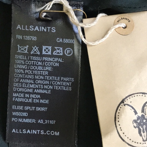 AllSaints Elise sequin split mini skirt 2 XS new - Picture 16 of 16